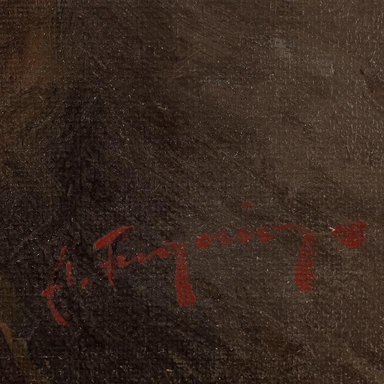 OKÄND KONSTNÄR, olja på duk, otydl sign.