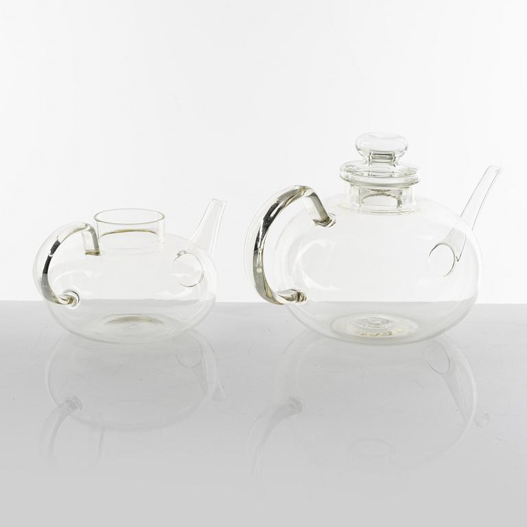 Wilhelm Wagenfeld, 22 glass service pieces, Jenaer Glaswerk, Schott & Gen, Germany.