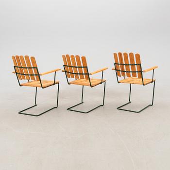 Arthur Lindquist, garden armchairs, 3 pcs, model A2, Grythyttan.