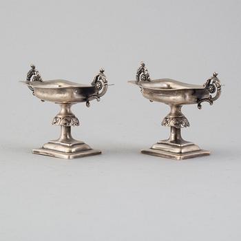 A pair of silver saltcellars, Pogorzelski, Warsawa, 1859.