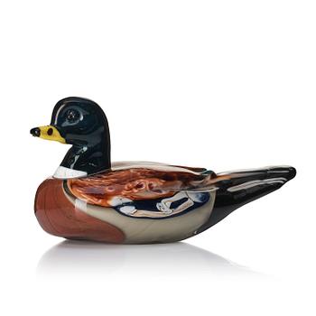 25A. Toni Zuccheri, a glass sculpture of a duck, Venini, Italy 1960s.