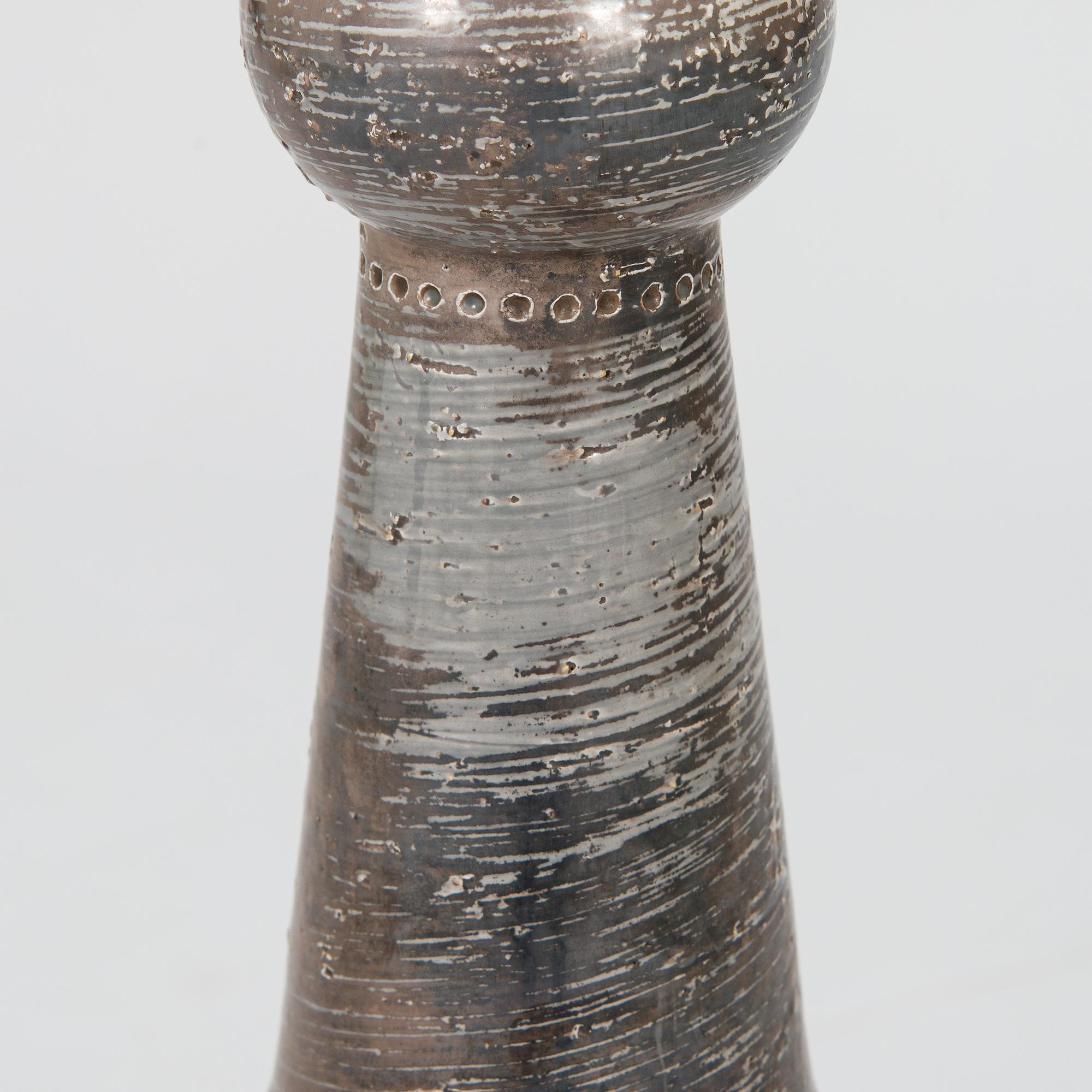 Aldo Londi, a mid-20th-century ceramic floor lamp /table lamp for Bitossi, Italy.