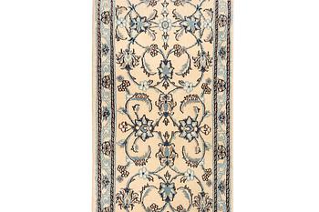 A Nain runner, part silk, c. 288 x 64 cm.