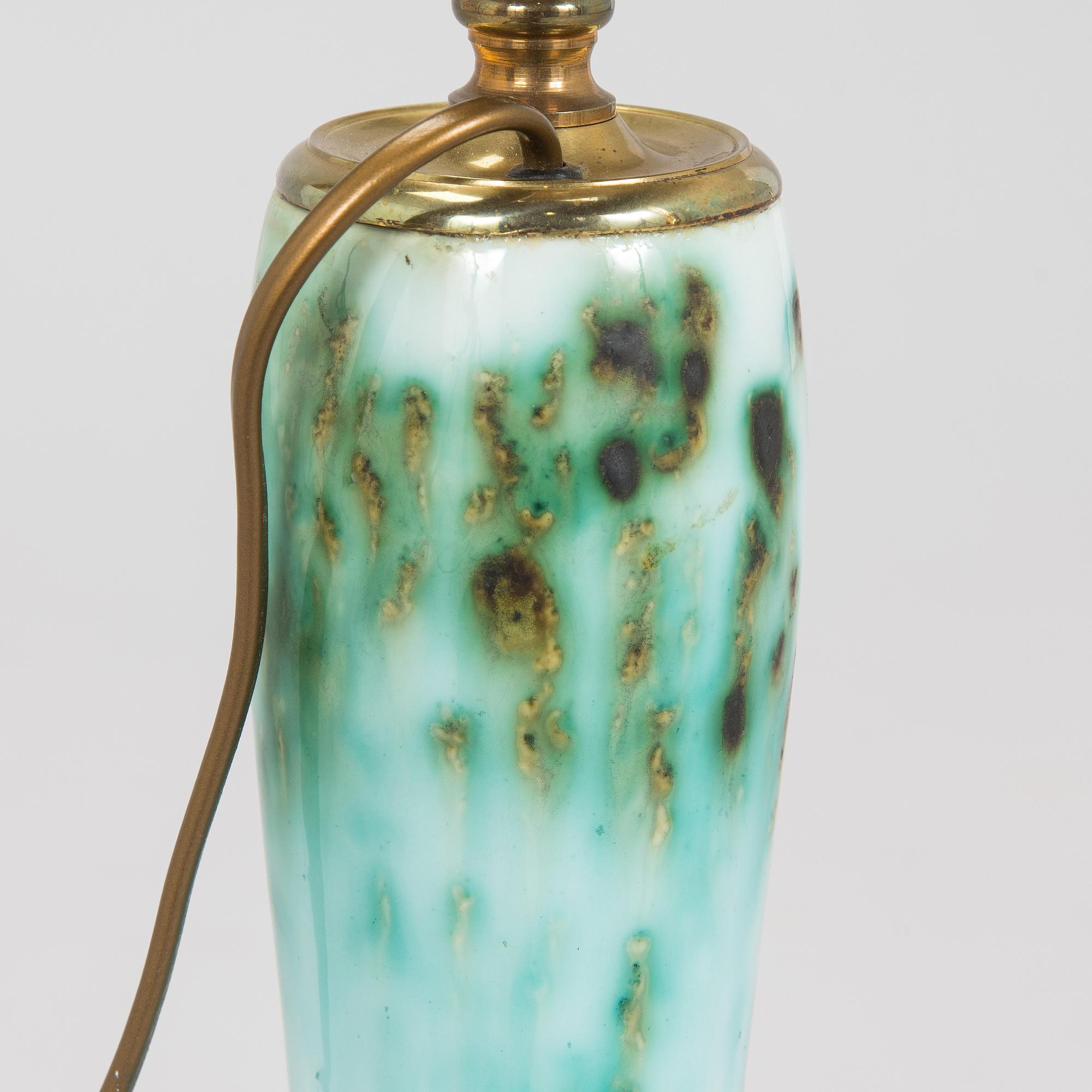 Friedl Holzer-Kjellberg, a ceramic tablelamp, signed Arabia -F.H.Kj.-.