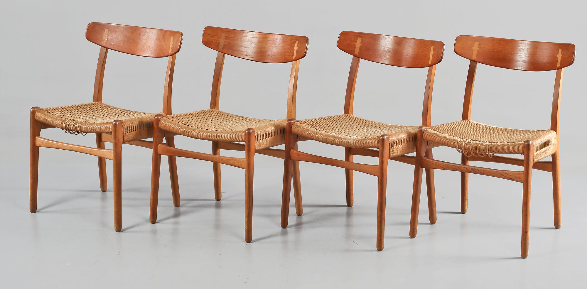 STOLAR, 4 st, "Ch 23",  Hans J Wegner, Danmark, 1900-talets andra hälft.