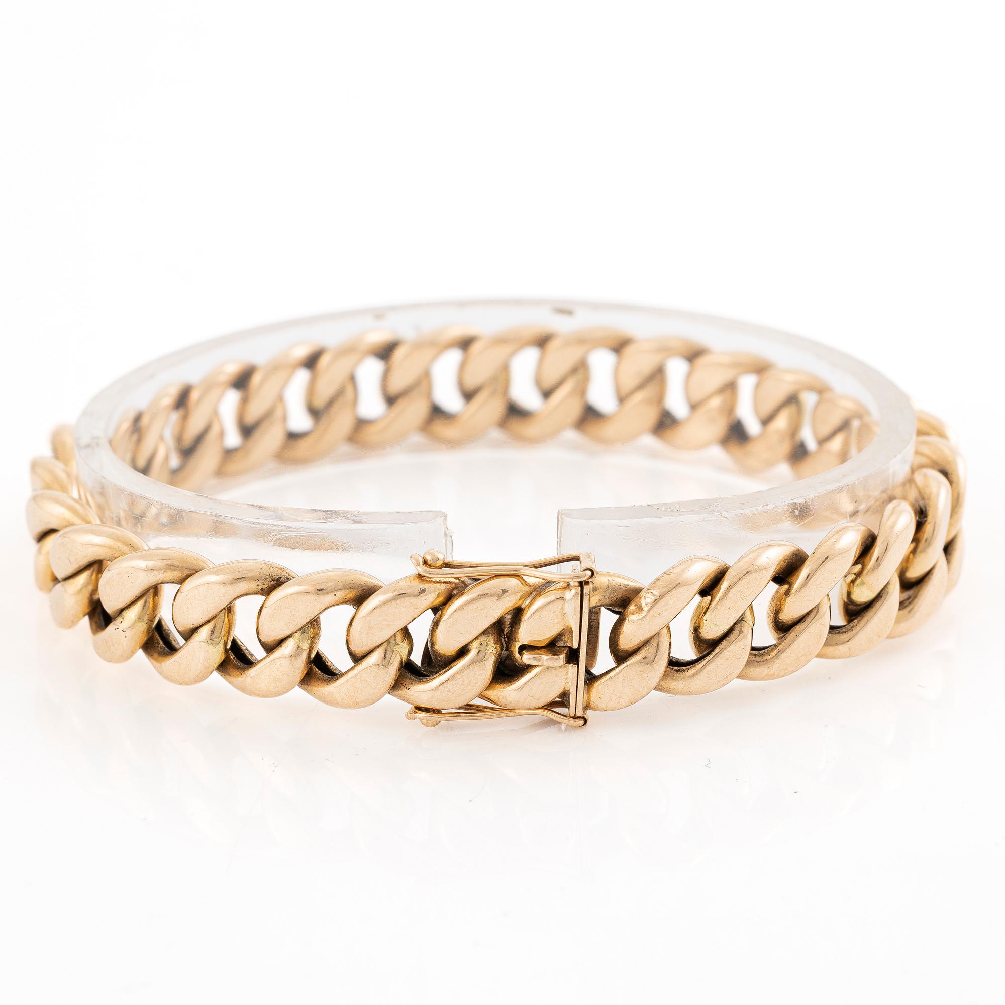 Armband, pansarlänk, 14K guld, Helsingfors 1964.