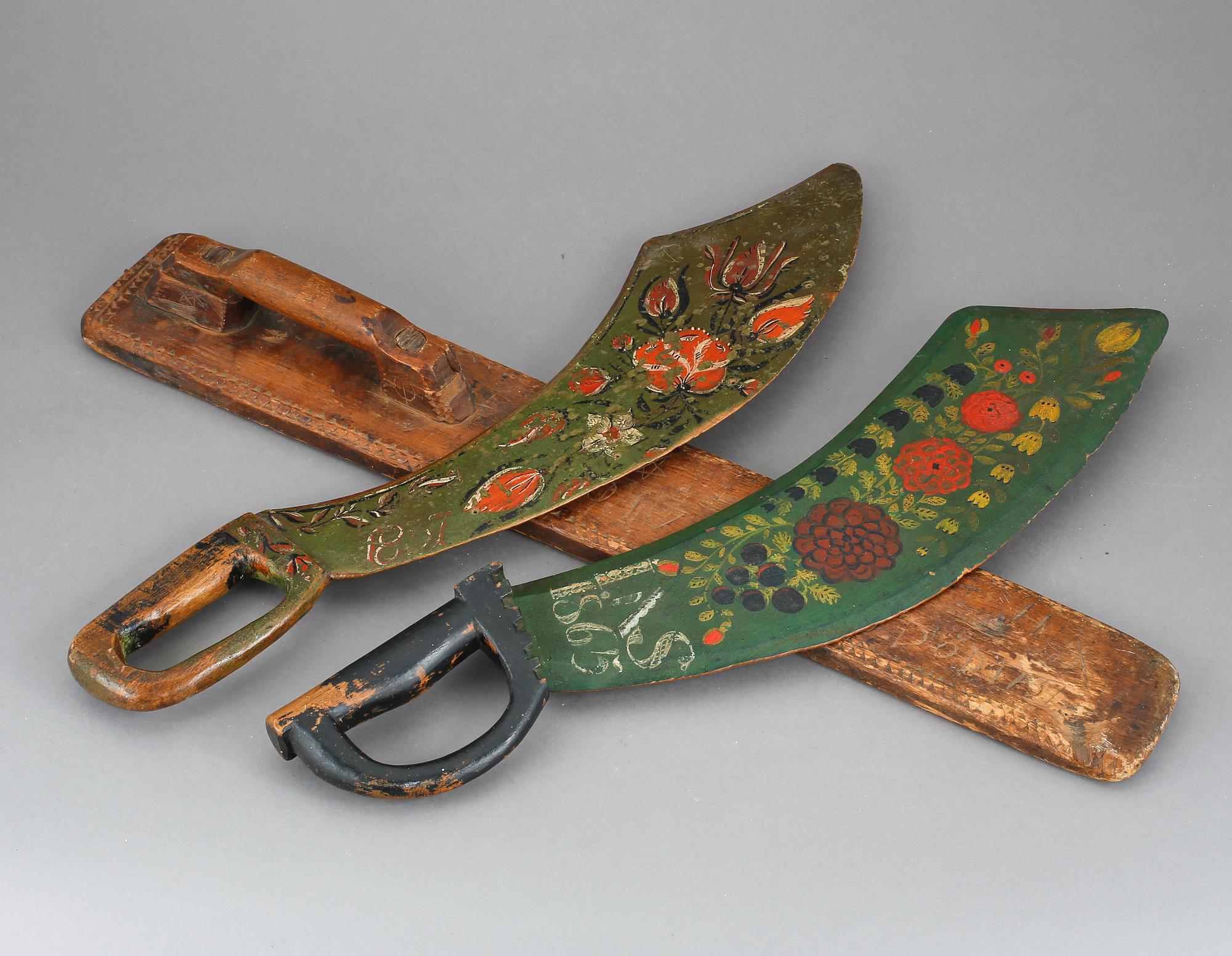 SKÄKTKNIVAR OCH MANGEL, 3 delar, 18/1700-tal.