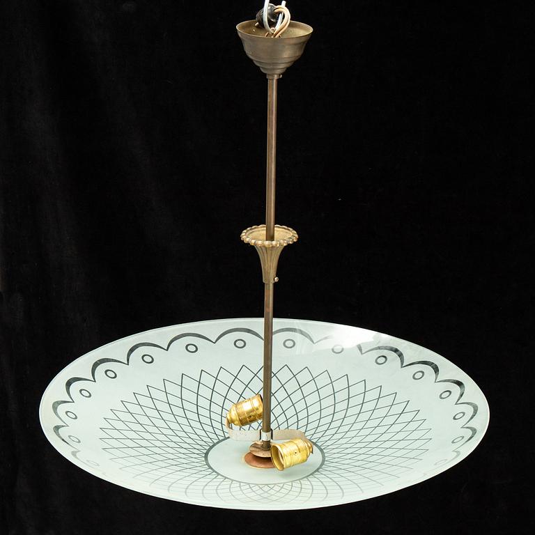 A ceiling lamp ca 1940's, possibly Orrefors.