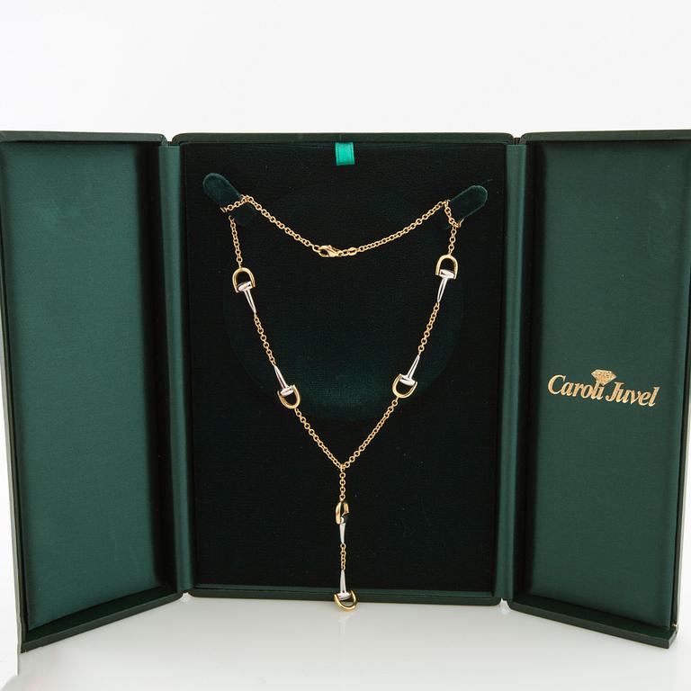 Necklace 18K red and white gold, Italy.