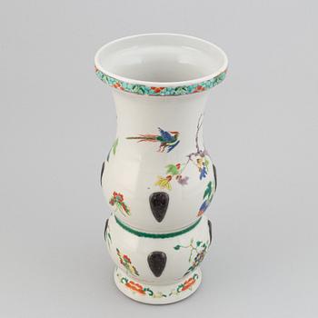 A Chinese famille verte vase, 20th century.