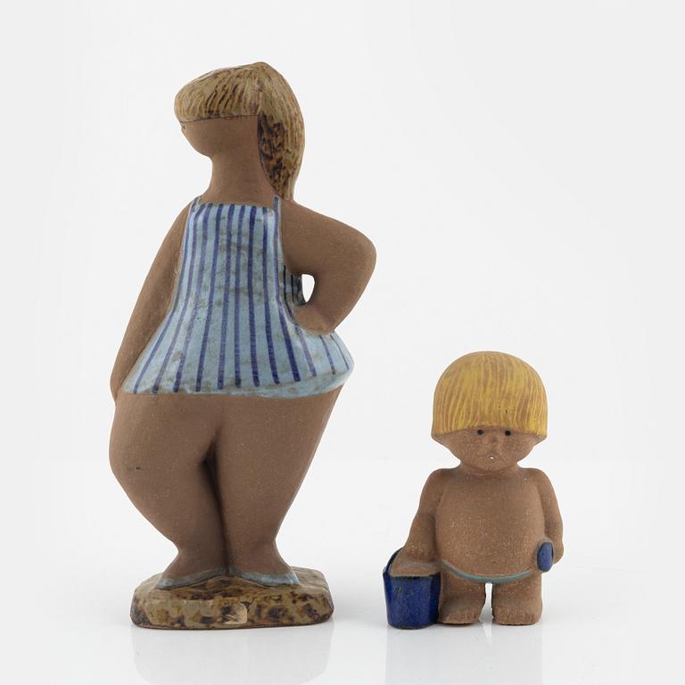 Lisa Larson, two stoneware figurines, Gustavsberg, Sweden.