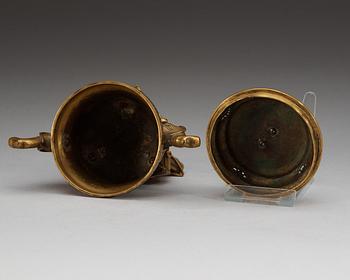 RÖKELSEKAR med LOCK, cloisonné. Qing dynastin, Qianlong (1736-95).