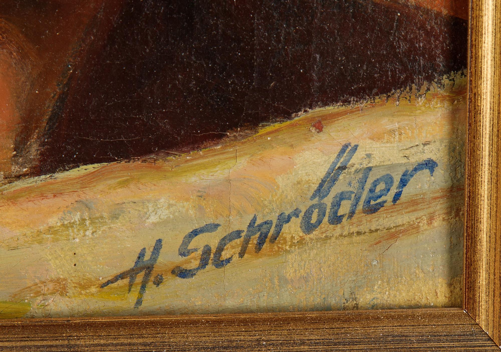 Heinrich Schröder, olja på duk, signerad.
