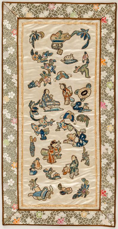Seven Chinese textiles, 20th century.