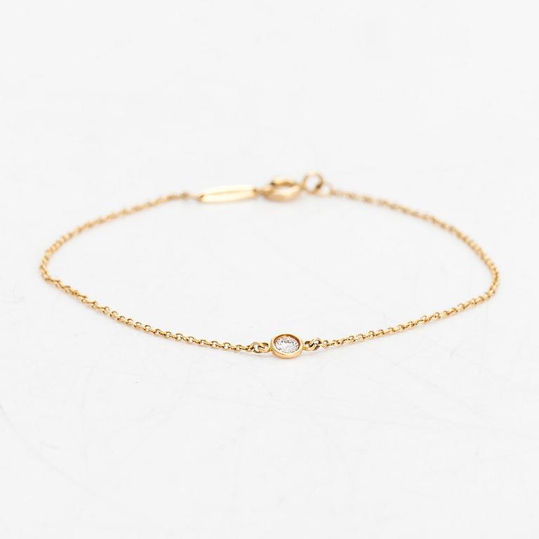 Tiffany & Co, Elsa Peretti, armband, "Diamonds by the Yard", 18K guld med en diamant ca 0.08 ct.