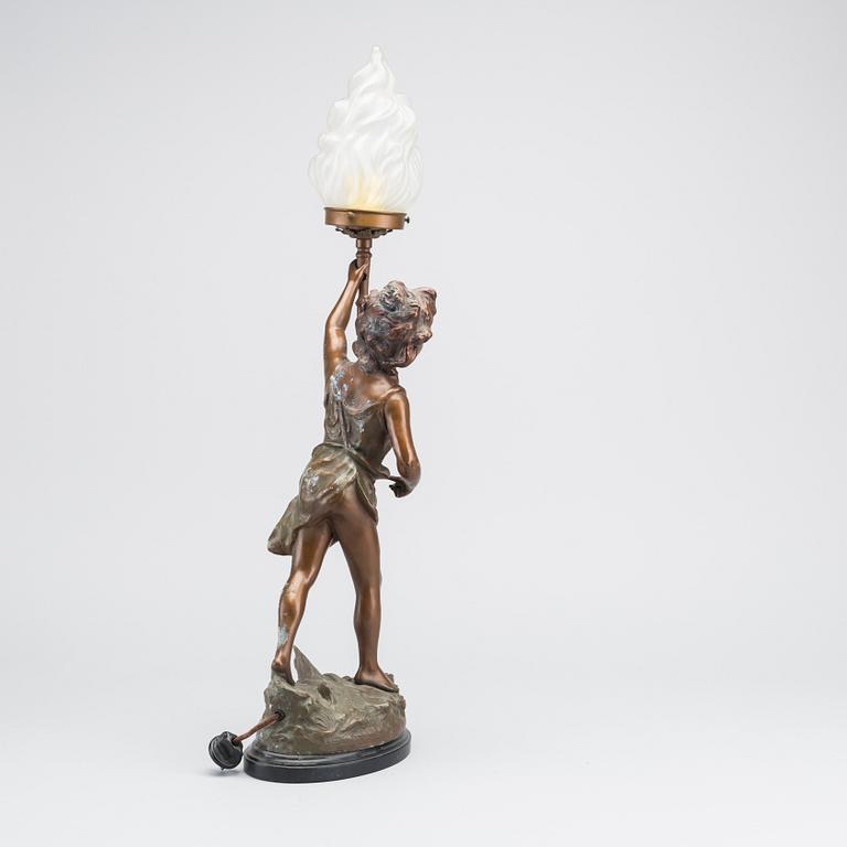 A zinc table lamp early 1900's.