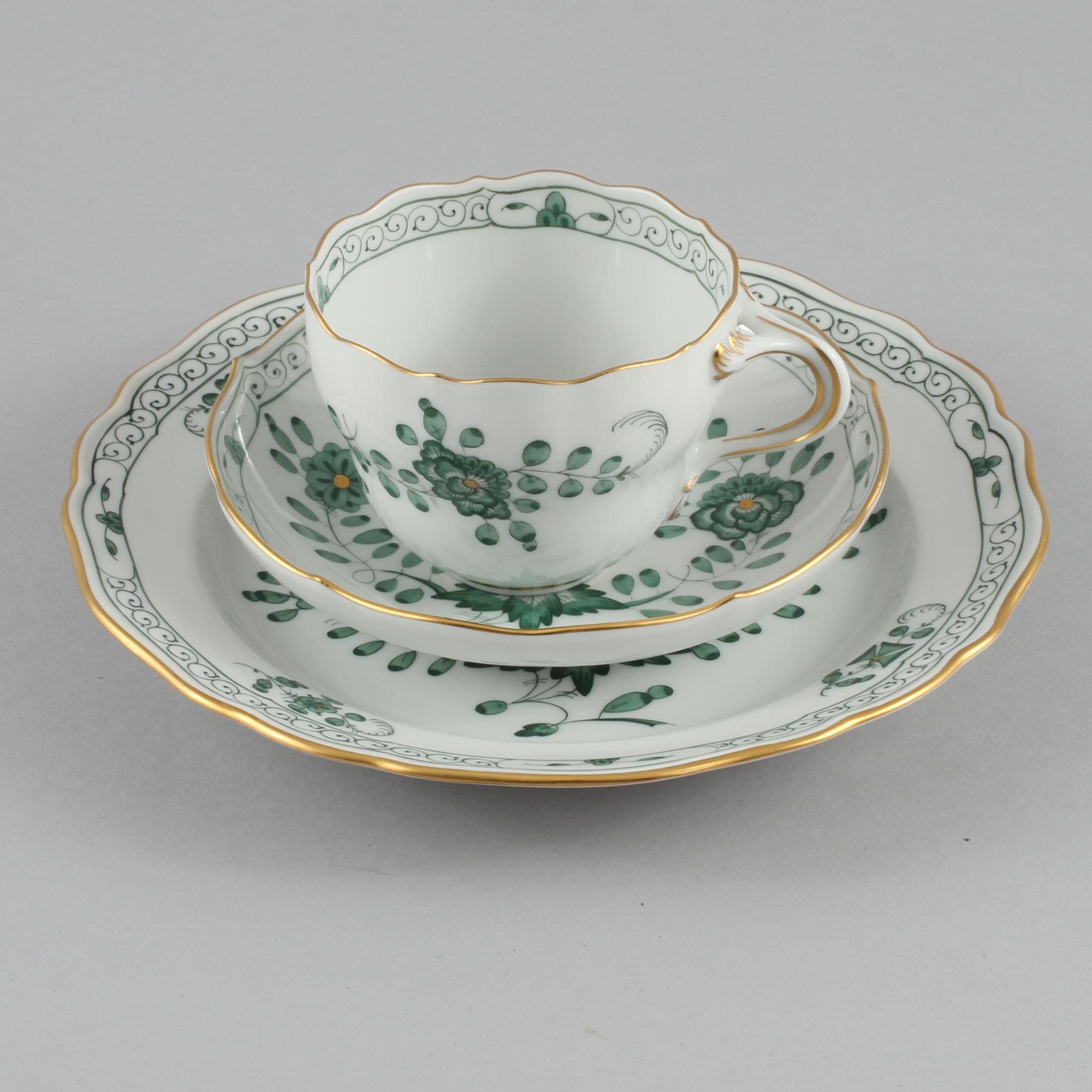 SERVISDELAR, 15 st, porslin, Meissen, 1900-talets andra hälft.