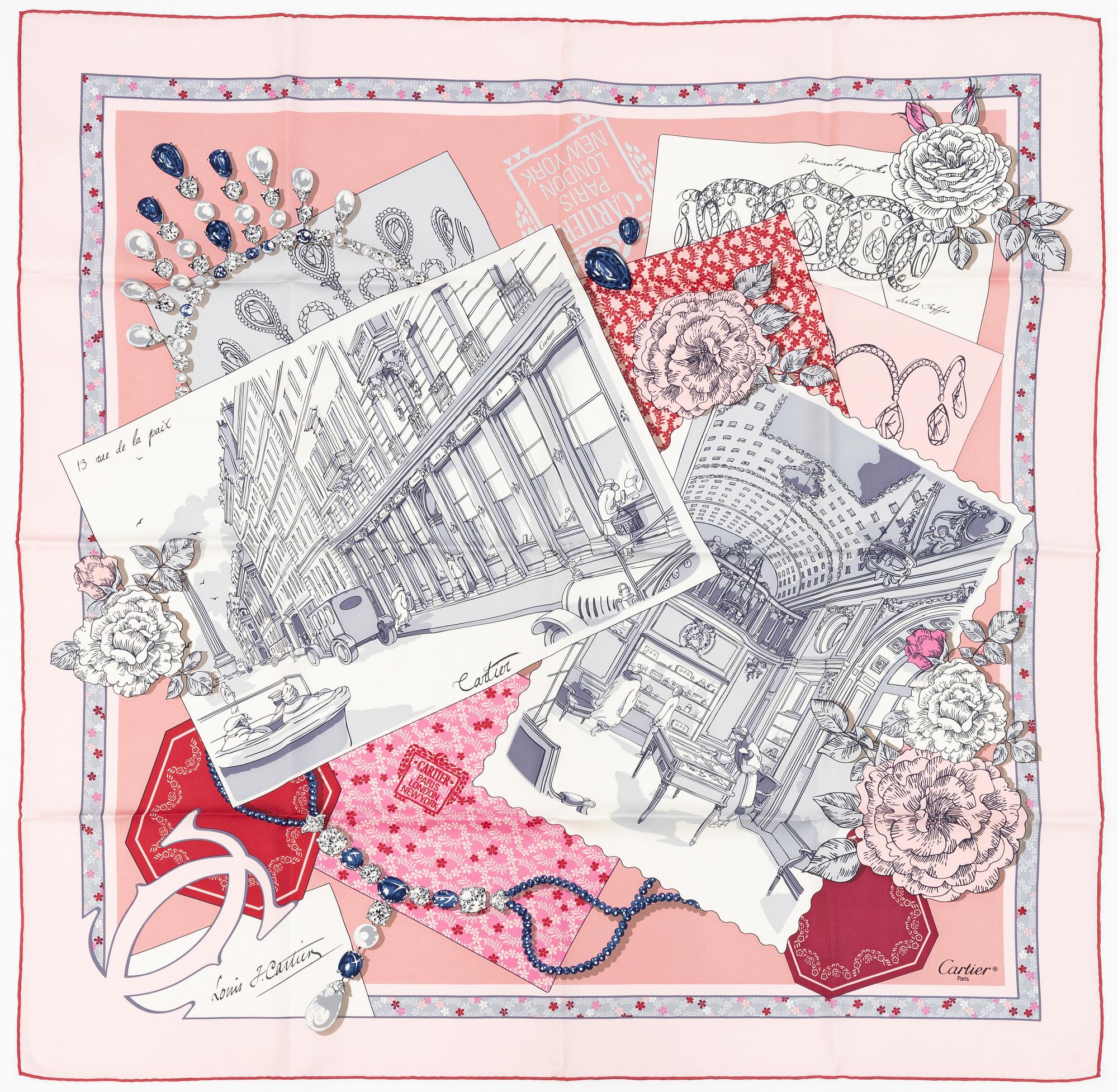 Cartier, a '13 rue de la paix' scarf.