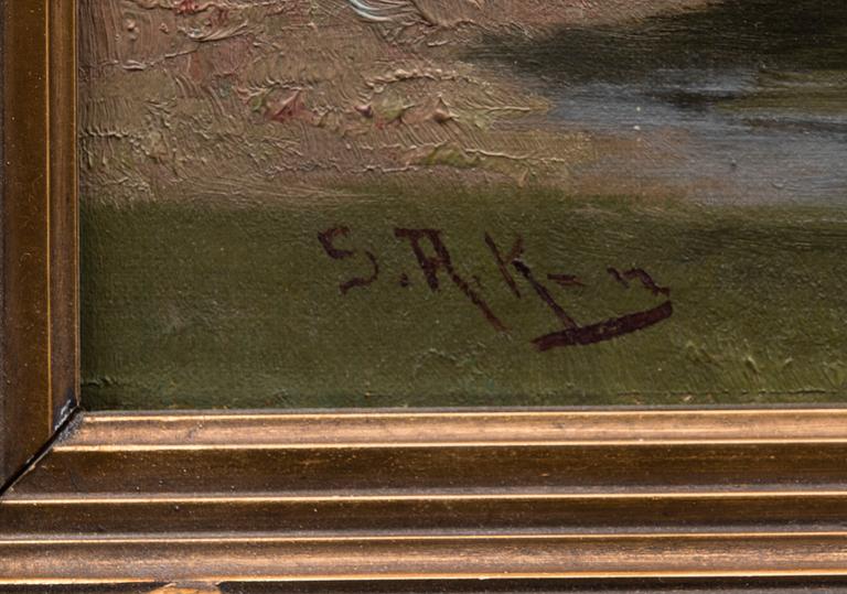 SIGFRID AUGUST KEINÄNEN, olja på kartong, signerad.