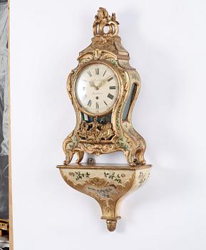 A Swedish Rococo 18th century bracket clock by J. Ch. Plesse.