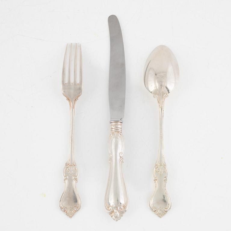 CG Hallberg, cutlery set, silver, 40 pieces, model "Olga", Stockholm, 1931-1941.