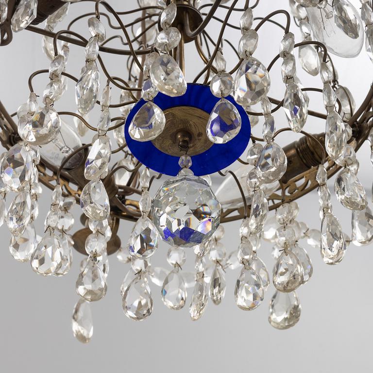 A Gustavian style chandelier, first half of the 20th century.