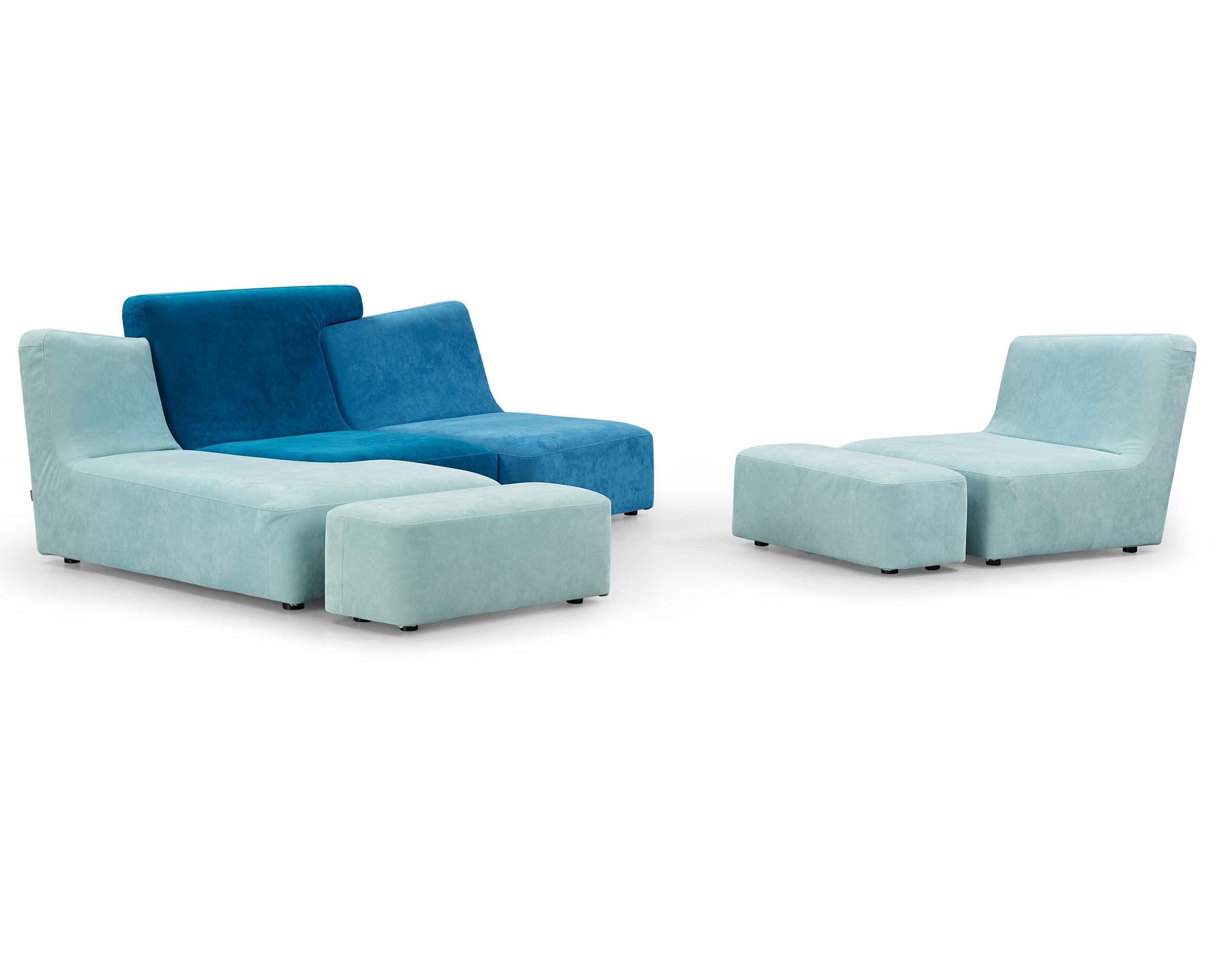 Philippe Nigro, a set with sofa and easy chair, 6 pieces, "Confluences", Ligne Roset, France, 2000s.