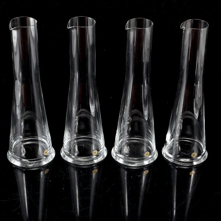KARAFFER, 4 st, "Basic", Margareta Hennix, Reijmyre Glasbruk.