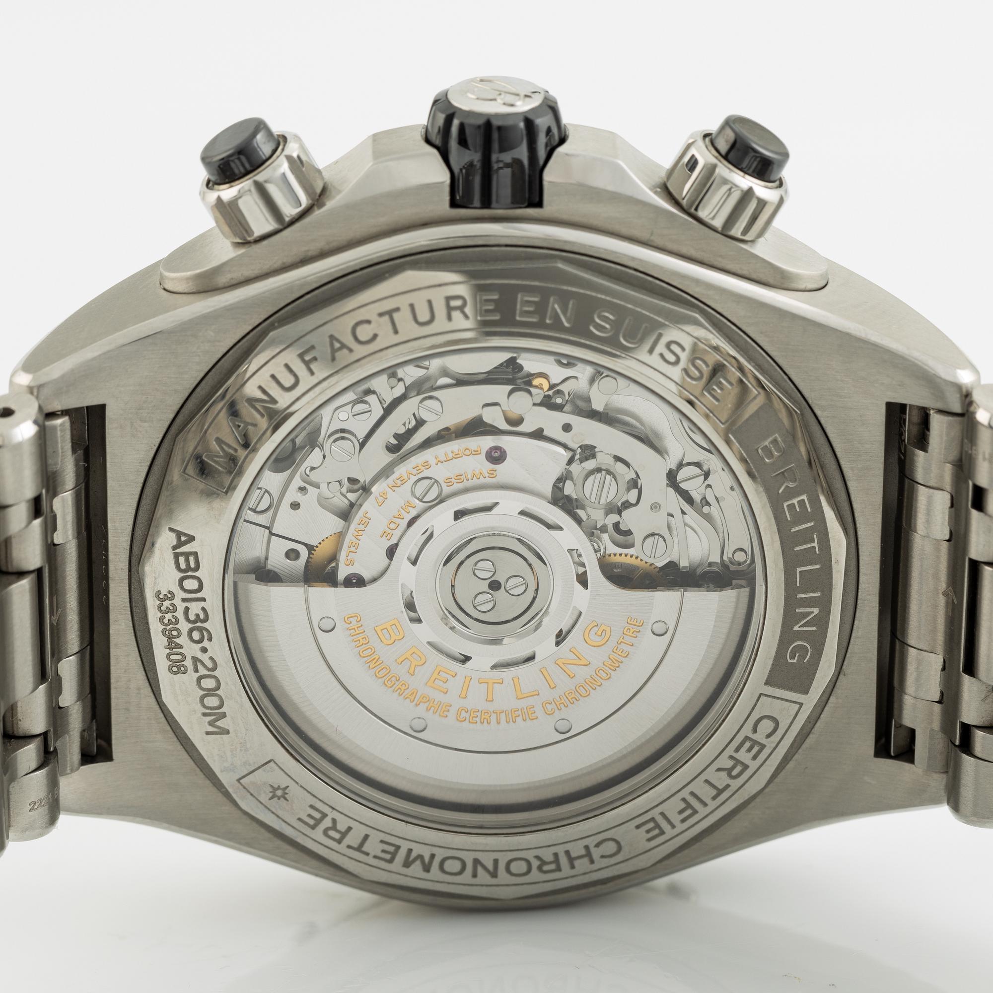 Breitling, Super Chronomat B01 44, chronograph, wristwatch, 44 mm.
