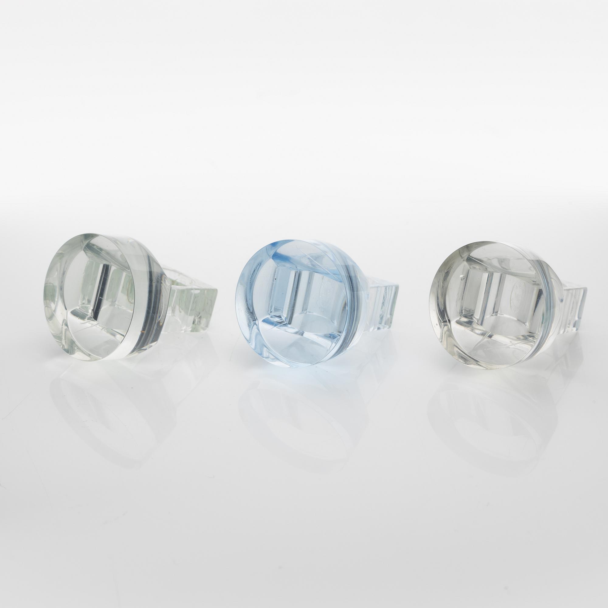Siv Lagerström, three acrylic plastic rings, 1970s.