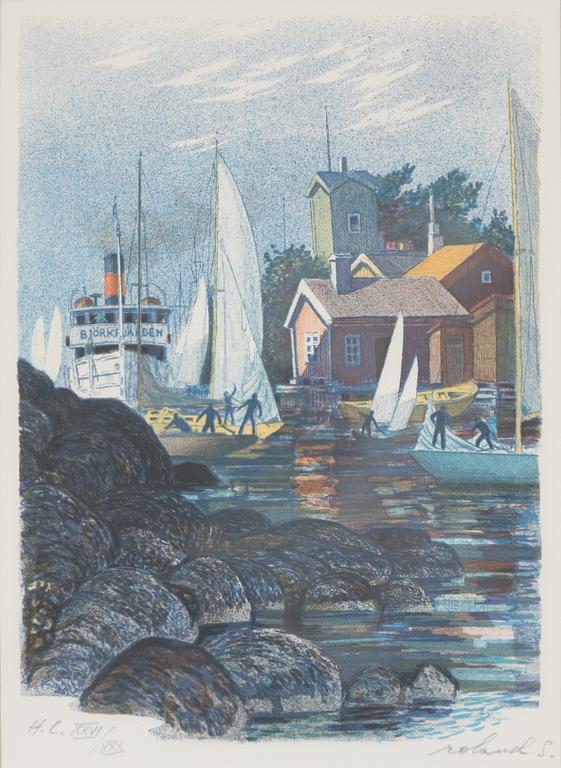 Roland Svensson, lithograph in colours, signed HC XXVI/XXX.