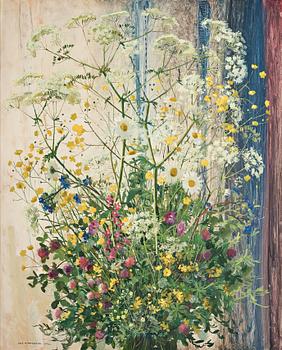 425. Olle Hjortzberg, Still life with meadow flowers.