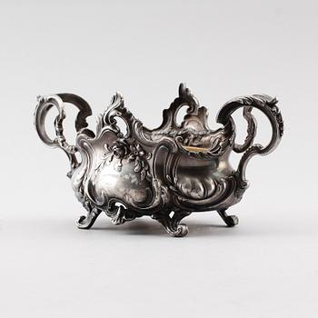 BONBONJÄR, försilvrad metall, 1800-talets andra hälft.