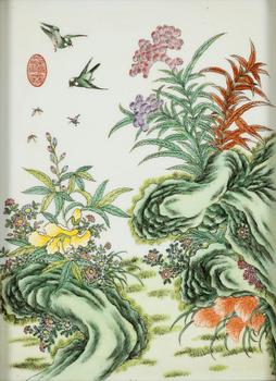 Two porcelain Plaques, China, second half of the 20th century.