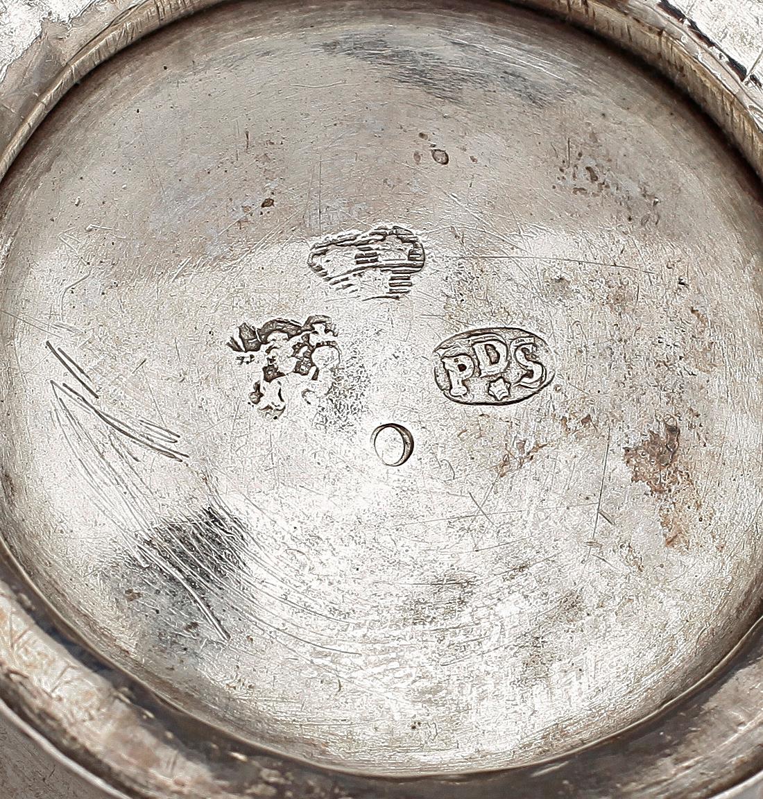 BÄGARE, silver Petter Davidsson, 1700-talets andra hälft. Norrköping. Vikt ca 64 g.
