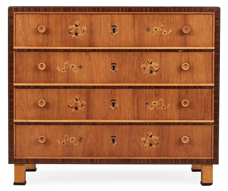 A Swedish chest of drawers, possibly by Oscar Nilsson, probably for Stockholms Stads Hantverksförening 1920-30's.