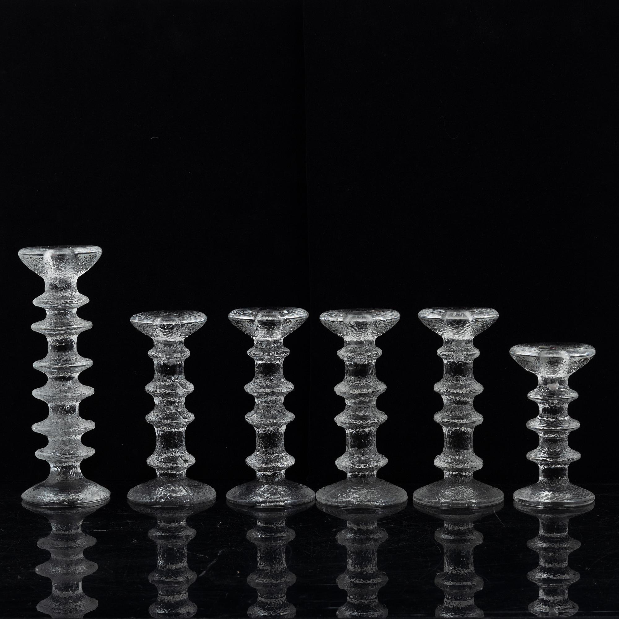 Timo Sarpaneva, ljusstakar, 6 st, "Festivo", Iittala, Finland.