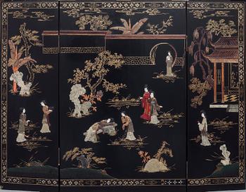 PANEL, 3 delar, Japan, omkring sekelskiftet 1900.