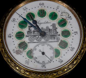 FICKUR, 4 st, bla Remontoir, silver. 1900-talets första hälft.