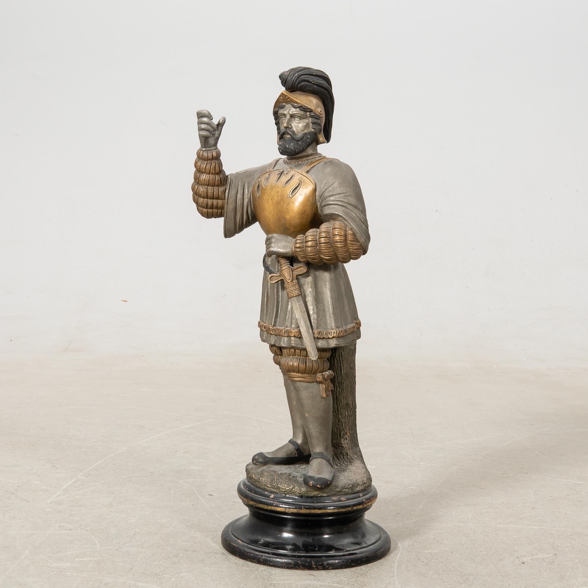 Decorative sculpture Knight in armour circa 1900.