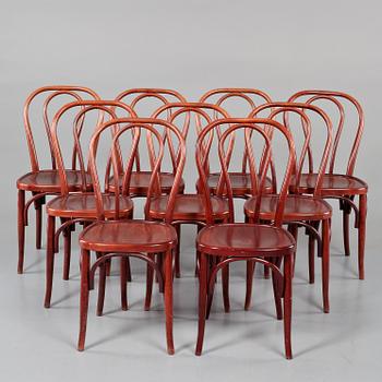 STOLAR, 9 st, Thonet-typ, 1900-talets andra hälft.