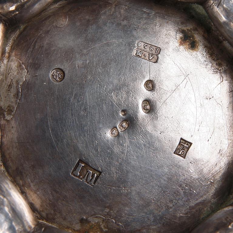 SKÅL PÅ FOT, silver. Ryssland/Polen 1800-tal.