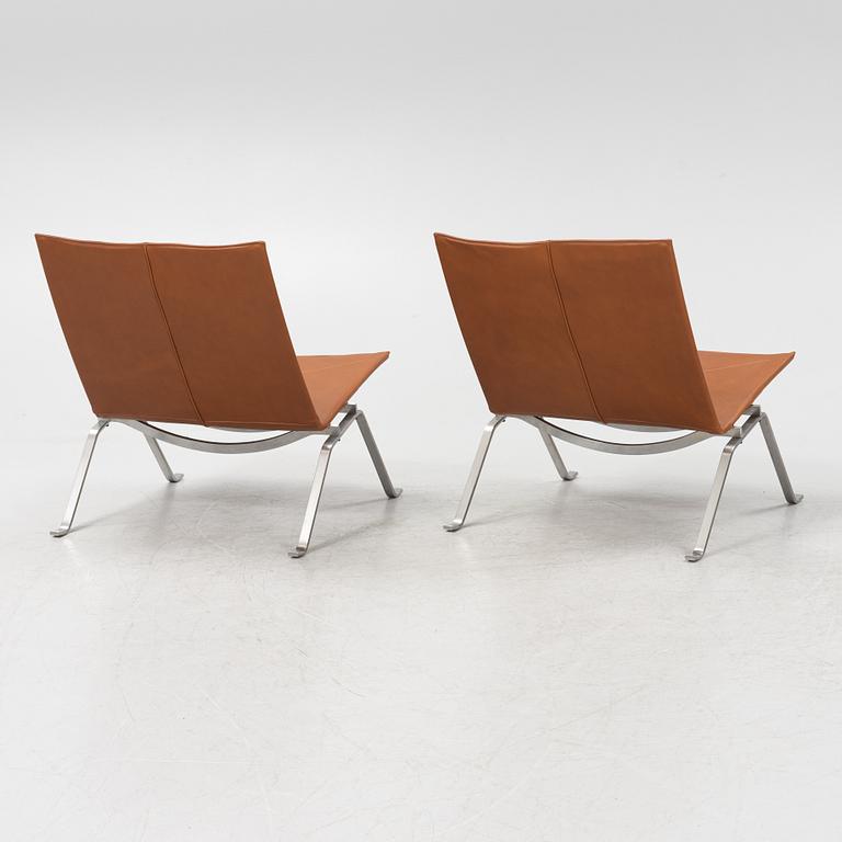 Poul Kjaerholm, fåtöljer, ett par, "PK 22", Fritz Hansen, Danmark, 1998.