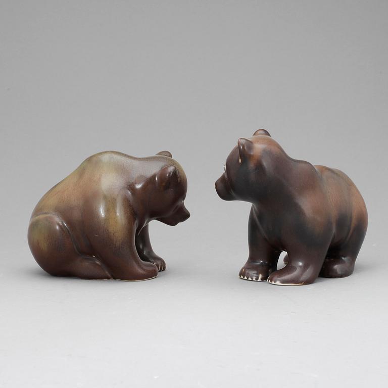 FIGURINER, 2 st, Stengods, Gunnar Nylund, Rörstrand, signerad GN.