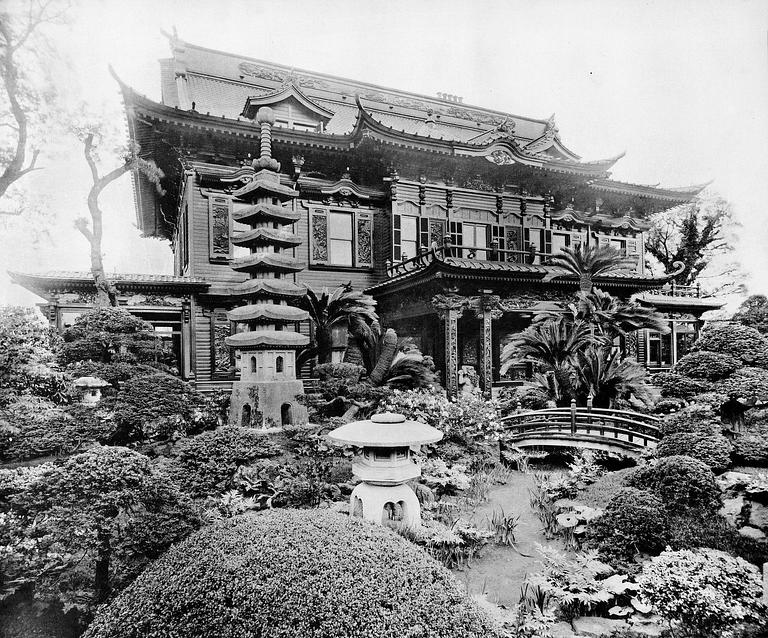 A Japanese six fold screen, early 20th Century.