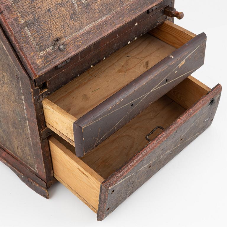 A Swedish provincial miniature secretaire, dated 1811.