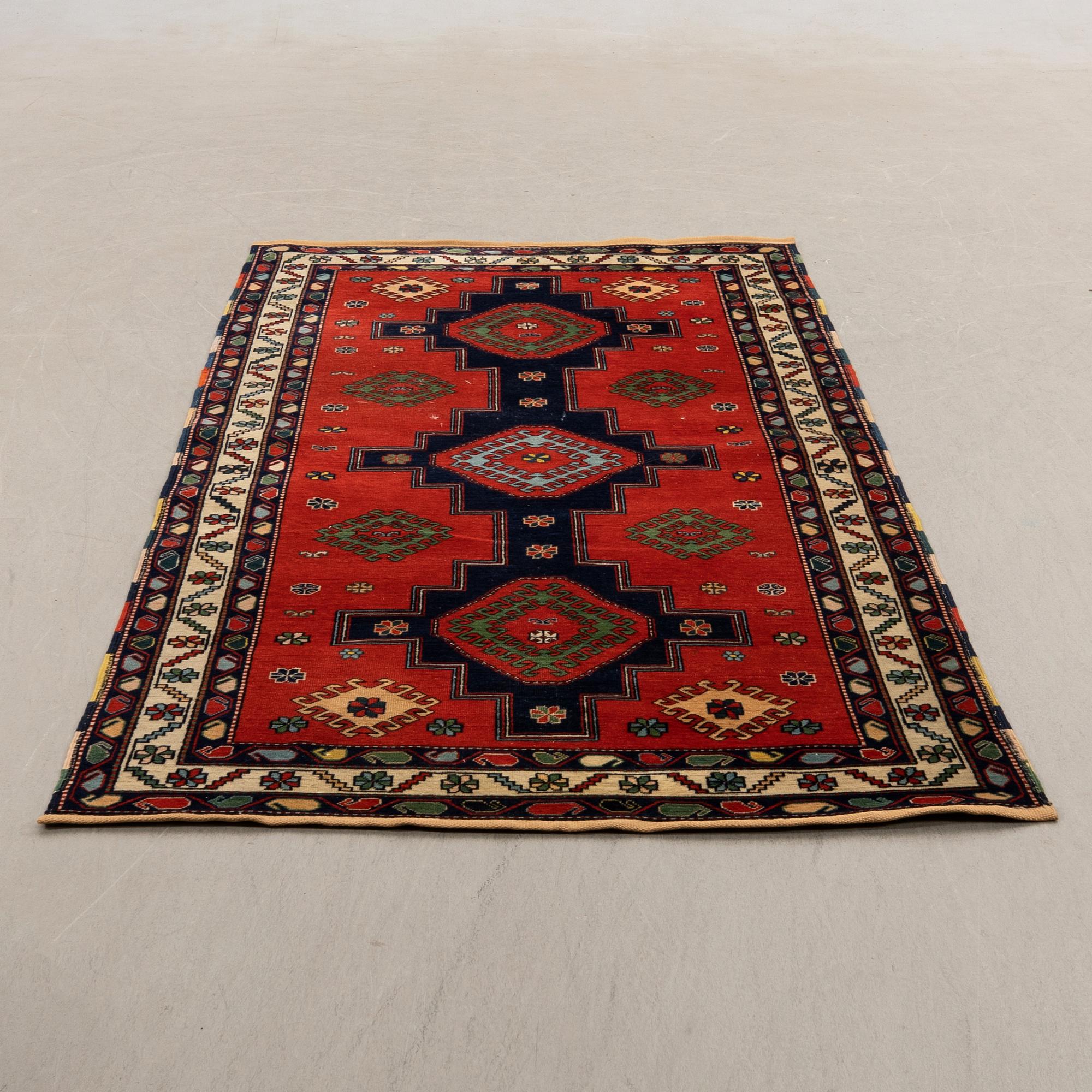 Oriental rug, old, approx. 247x120 cm.