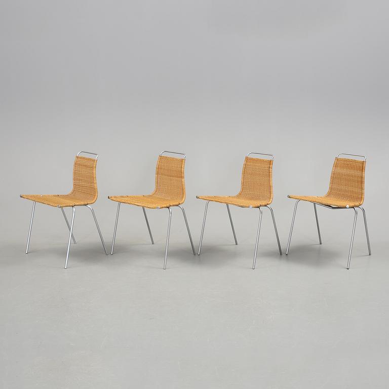 STOLAR, 4 st, Poul Kjaerholm, "PK-1" för E Kold Christensen, Danmark.