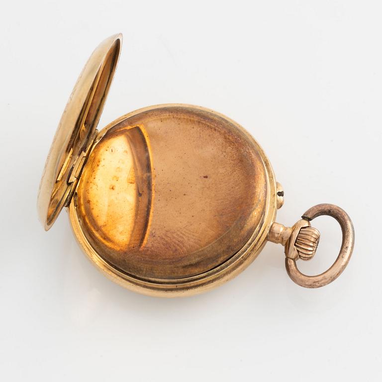 Pocket watch, 14K gold, 32 mm.