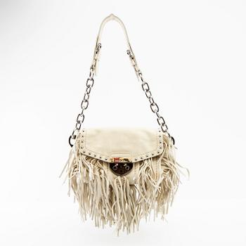 Prada, Bag "Cream Vitello Shine Leather Fringe Shoulder Bag".